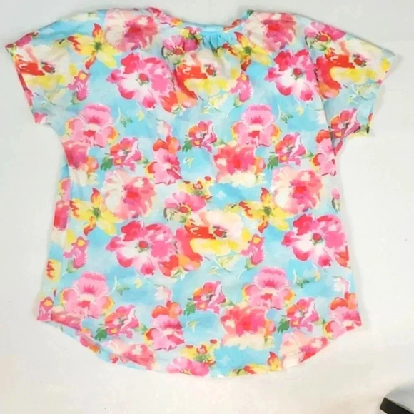 Ralph Lauren sz Medium Floral Short Sleeve blouse 100% Cotton - Picture 5 of 5